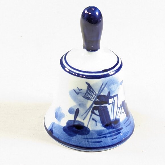 Small Delft Blue hand painted ceramic hand bell, Miniature table bell - Picture 5 of 10
